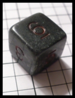 Dice : Dice - 6D - Black Crystaline with Red Numerals - FA collection buy Dec 2010